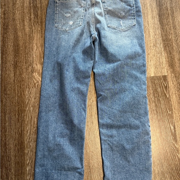 Hudson Remi High Rise Straight Crop Jeans Oceanview Distressed Frayed Hem - Picture 8 of 9